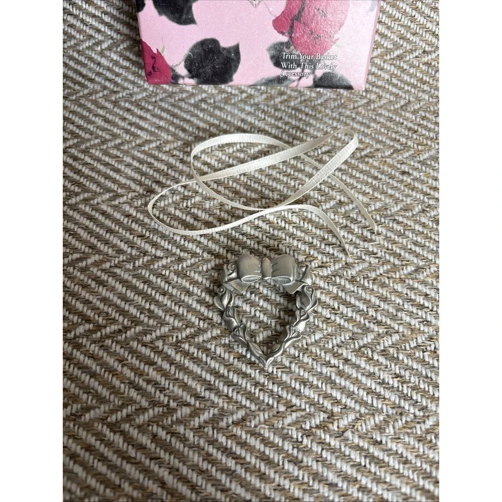 Longaberger Pewter Heart Tie-On/Pin #72761